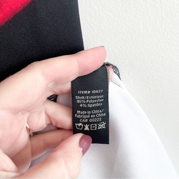 Jessica Dress Sleeveless Scuba Black Red Floral Women's 8 Stretch Back Zip - Picture 6 of 9